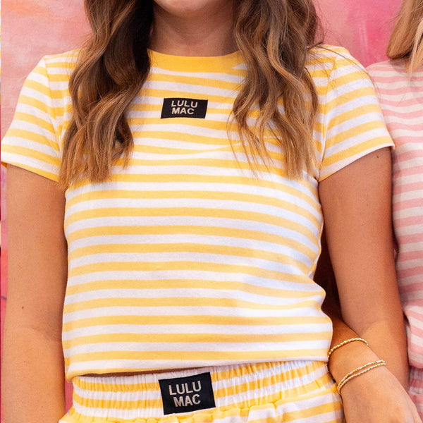 LM-STRIPE BABY DOLL TOP-YELLOW