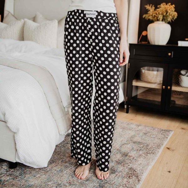 Black & White Polka Dots Soft Boxer Pants