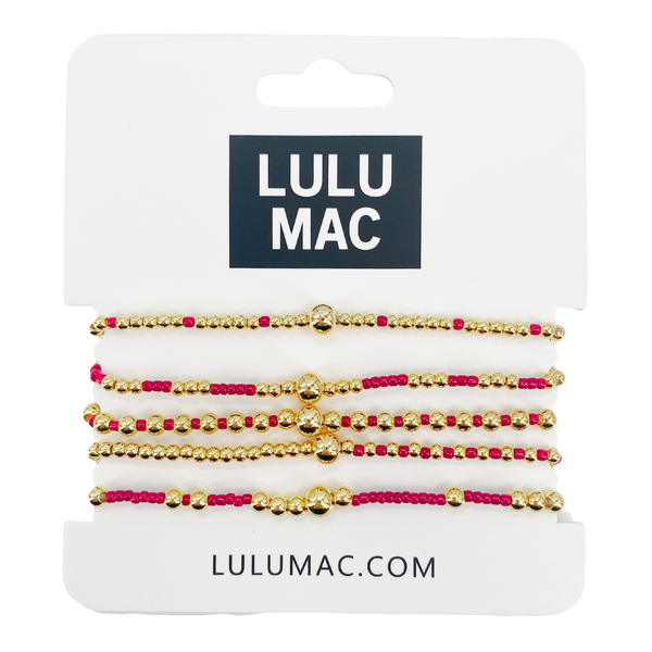 LULU MAC Beaded Bracelet | Red
