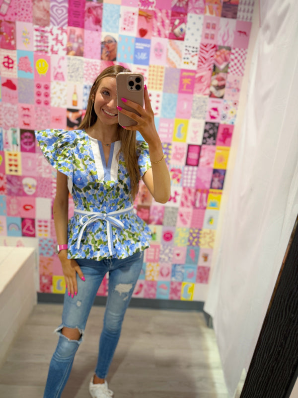 Floral Frill Top