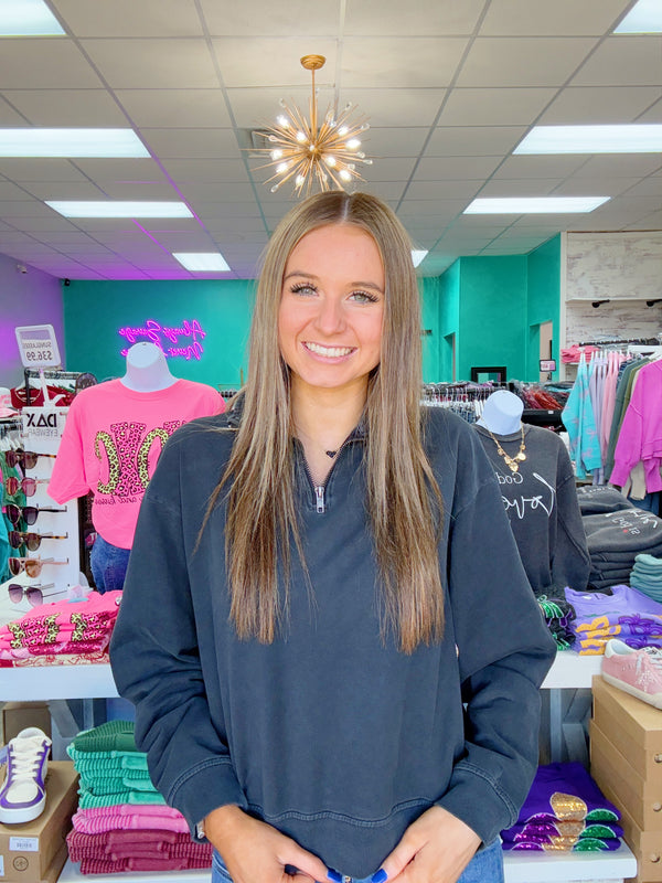 All You Need Half Zip Long Sleeve Sweatshirt