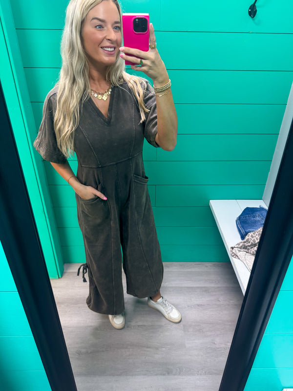 Meet Me Half Way V-Neck Jumpsuit