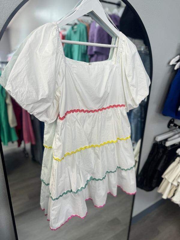 A Little Color Mini Tiered Dress