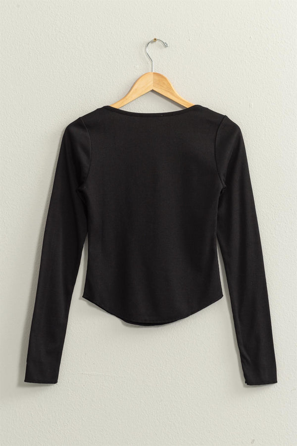 Ribbed Button Down Top