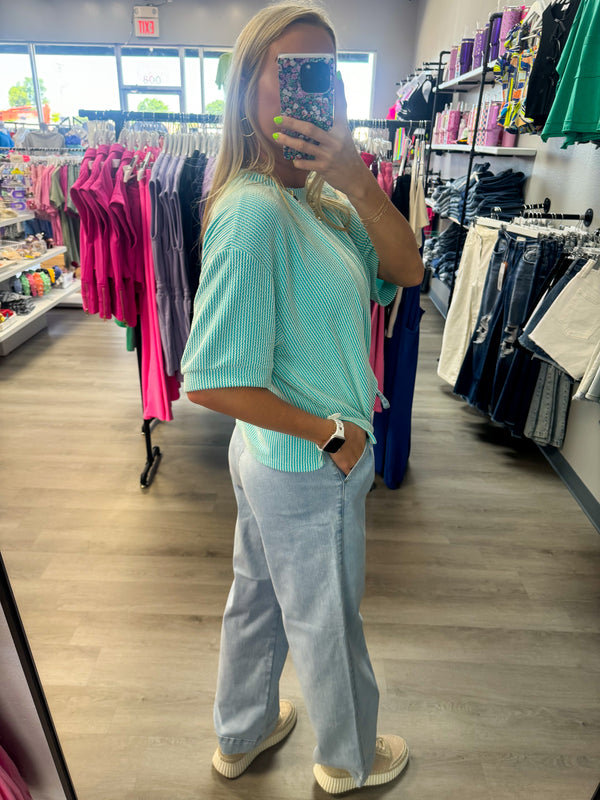 The Hazel Drawstring Denim Pants