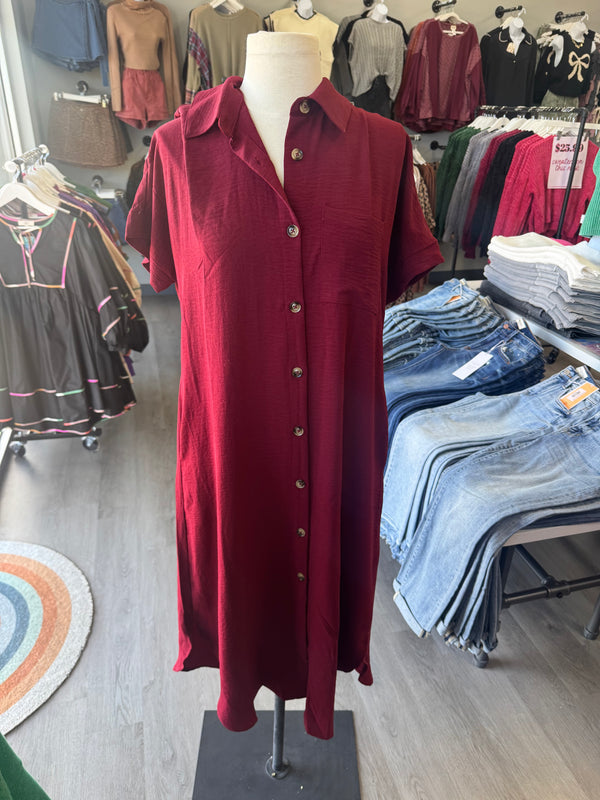 Burgundy Midi Dress