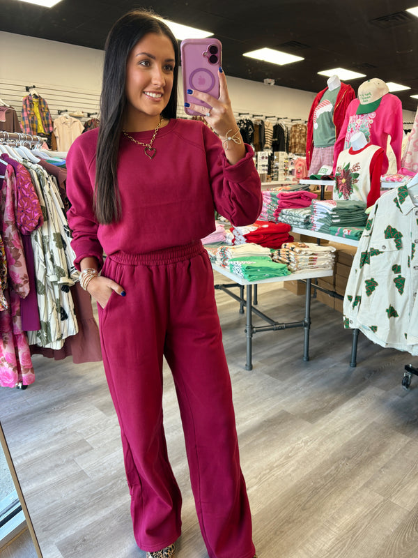 Christmas Deals | Fleece Raglan Sleeve Pullover & Sweatpants Set