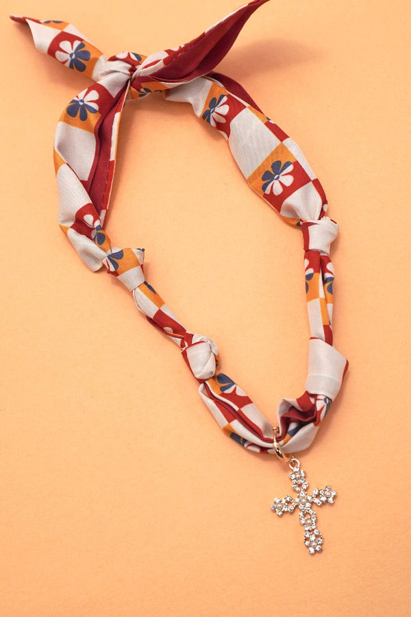 Handcrafted Scarf Interchangeable Charm Necklace |