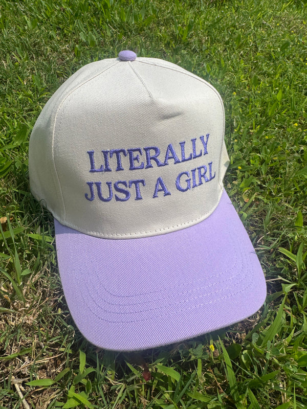 Literally Just A Girl Embroidery Two Tone Trucker Hat