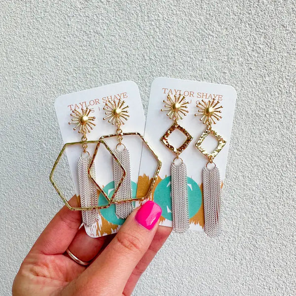 White Sally Chain Drops - Taylor Shaye