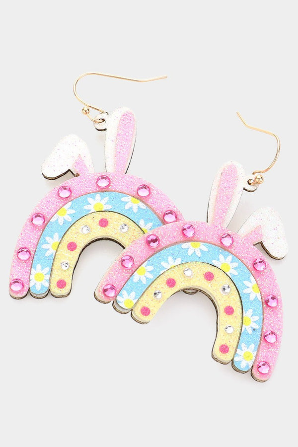 Bunny Rainbow Easter Earrings