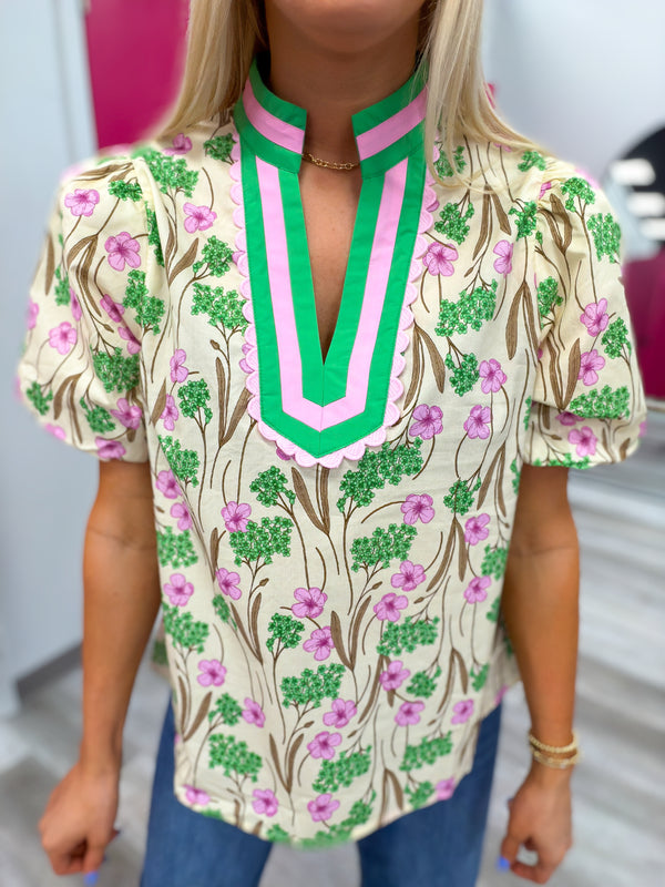 The Southern Charm Floral Top | Pink