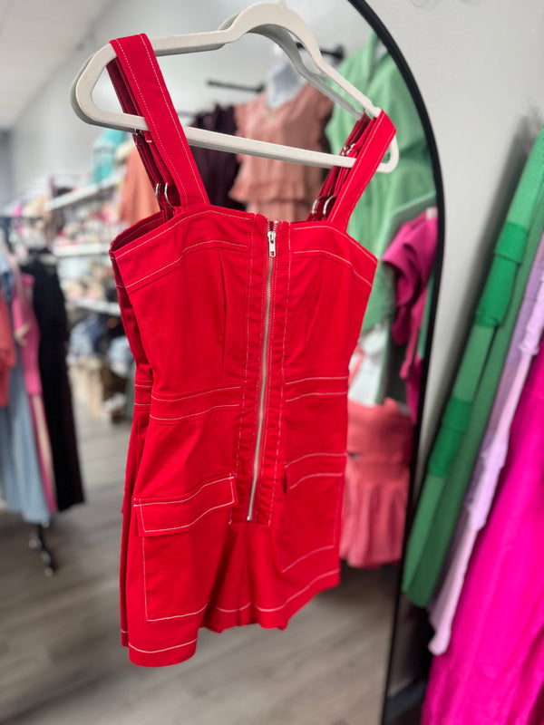 Go Dawgs Red Zip Up Romper