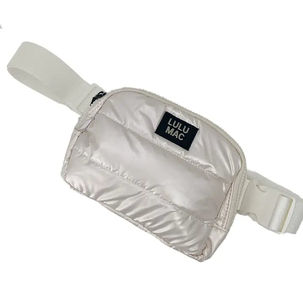 LULU MAC | Puffer Metallic Belt Bag-White