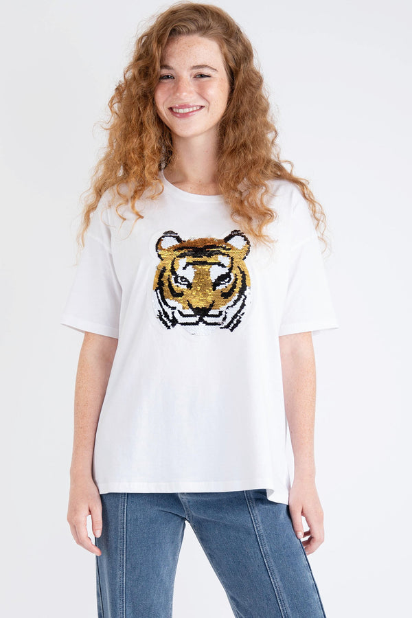 Tiger Sequin Top - FINAL SALE
