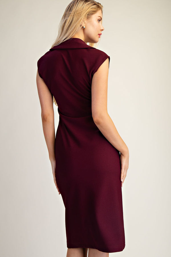 Just You and Me V-Neck Midi Shirt Dress