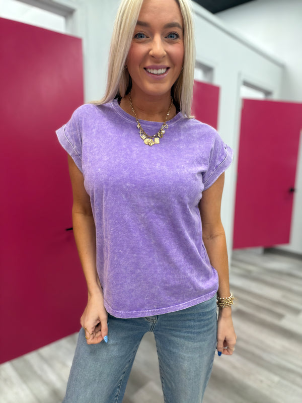 My Favorite Find | Acid Wash Cuffed Short Sleeve Tee