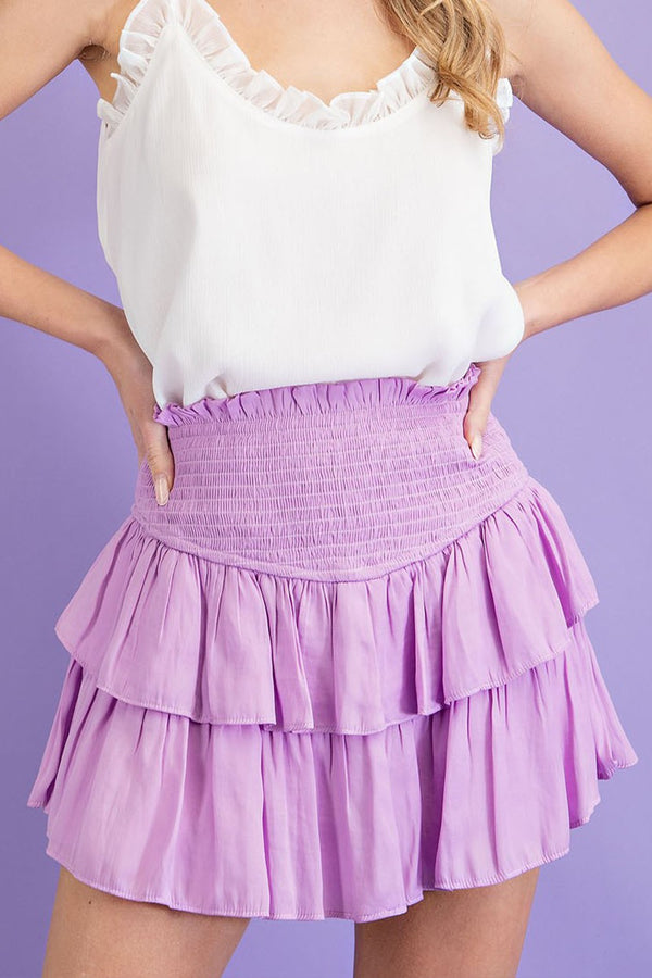 Smocked Ruffle Skort