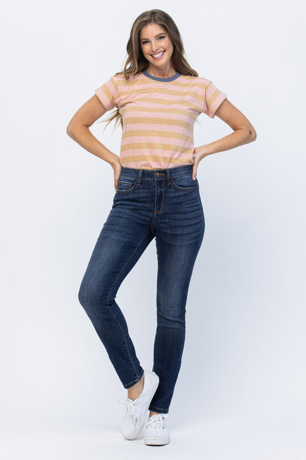 The Emma High Rise Dark Wash Relaxed Fit Judy Blue Jeans