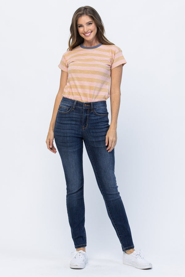 The Emma High Rise Dark Wash Relaxed Fit Judy Blue Jeans