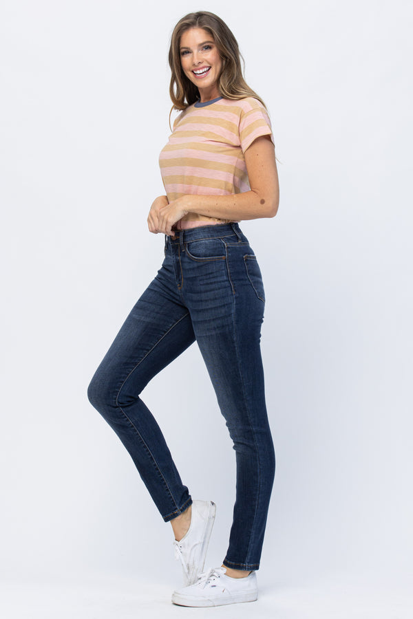 The Emma High Rise Dark Wash Relaxed Fit Judy Blue Jeans