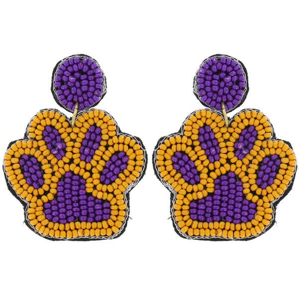 Beaded Paw Earrings