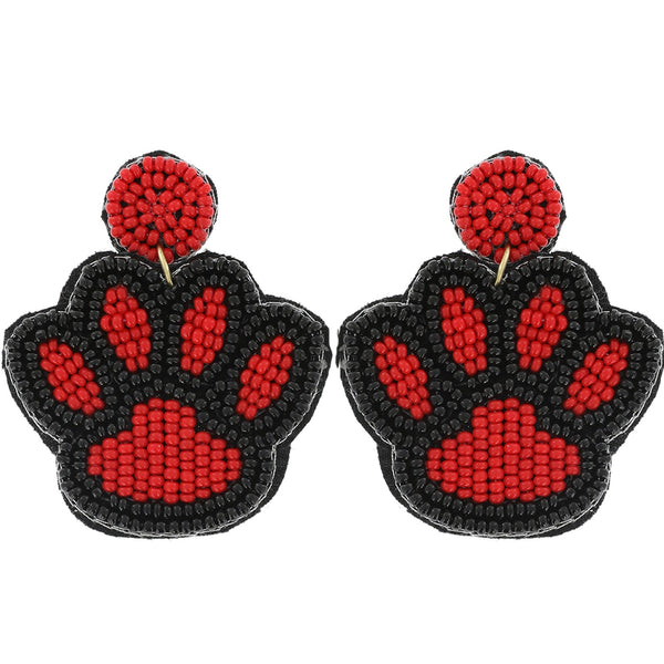 Beaded Paw Earrings