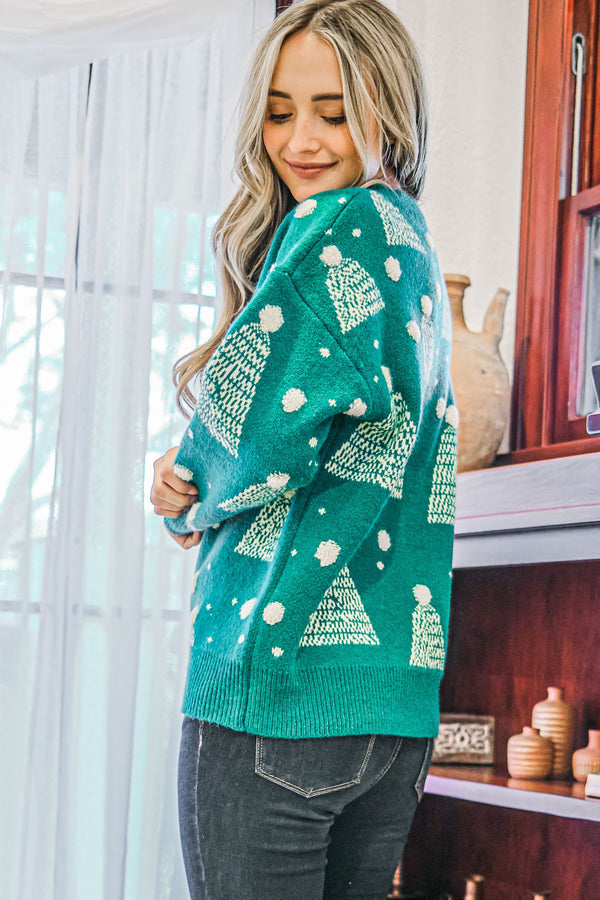 Santa Hat Pompom Pullover Sweater
