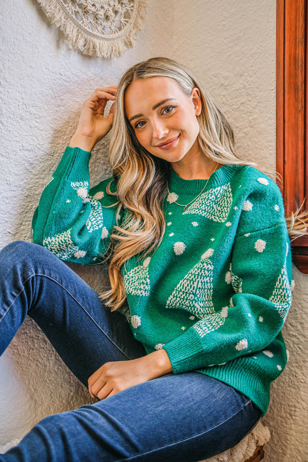 Santa Hat Pompom Pullover Sweater