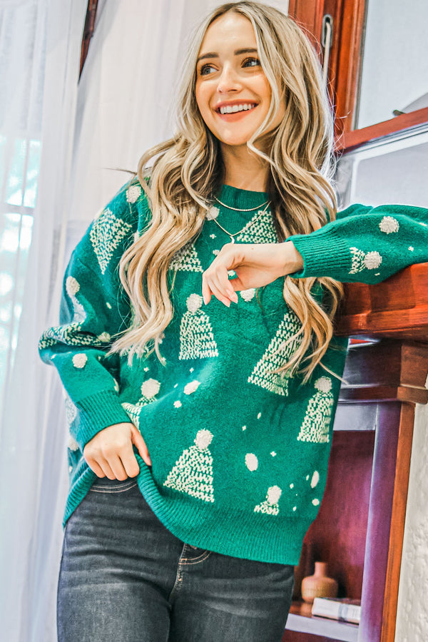 Santa Hat Pompom Pullover Sweater