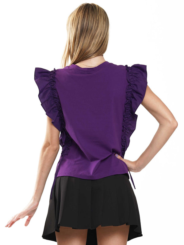 Ruffle Sleeve Tiger Top