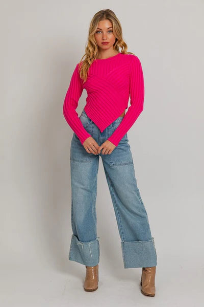 ASYMMETRICAL HEM SWEATER TOP vendor detail info