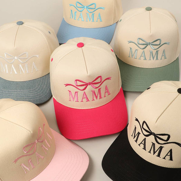 MAMA Ribbon Embroidered Two-Tone Trucker Hat