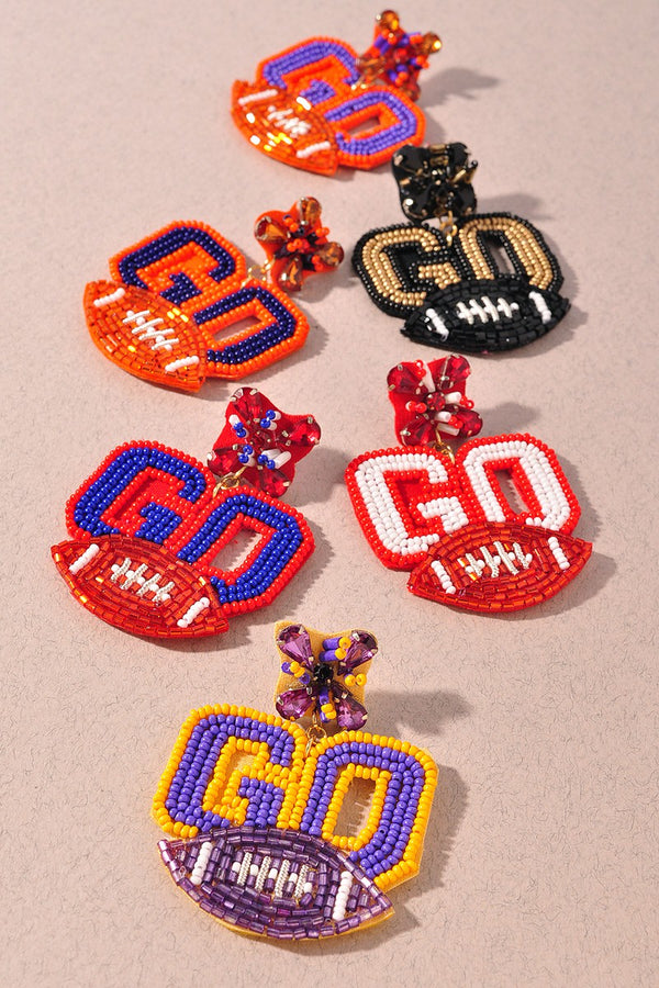 Go Team Gameday Football Earrings