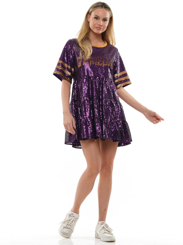 Gameday Baby Doll Sequin Dress