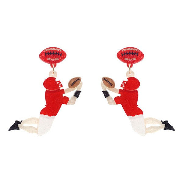 Game Day Touchdown Glitter Resin Drop Earrings