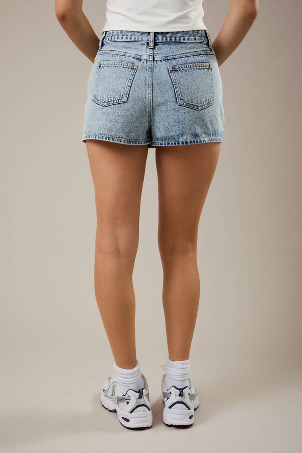 The Mallory Mid Waist Denim Skort