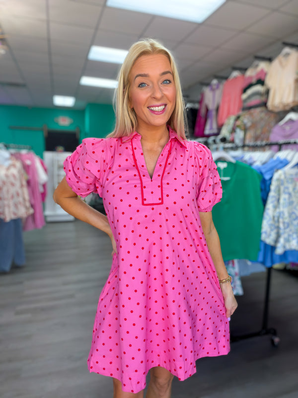 The Polished Polka Mini Dress