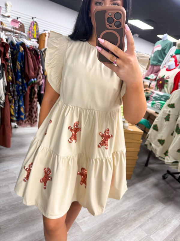 Gingerbread Faux Leather Dress