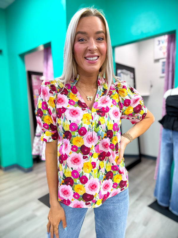 Makes Me Happy Floral Top