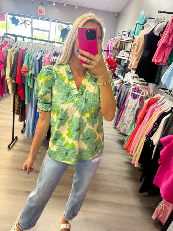 Floral Mint Top