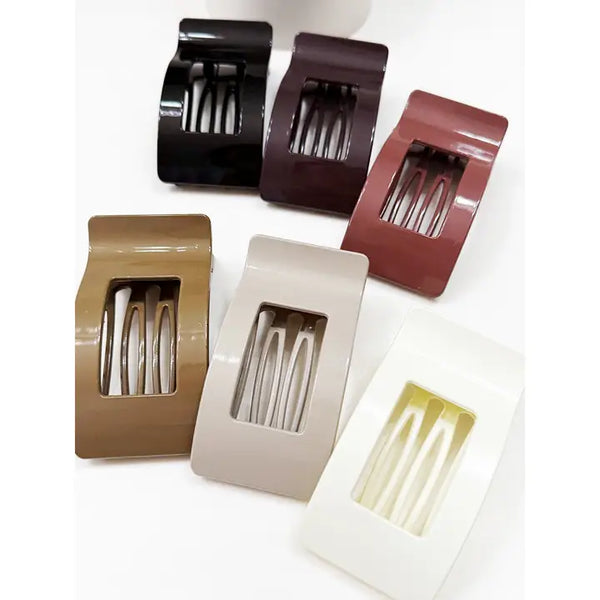 Neutral Tone of Rectangle Flat Hair Claw