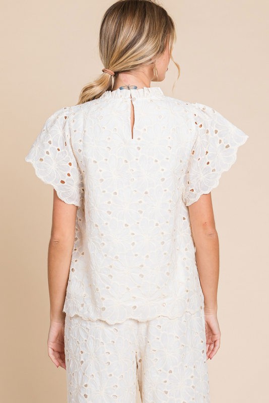 Lace Short Sleeve Top