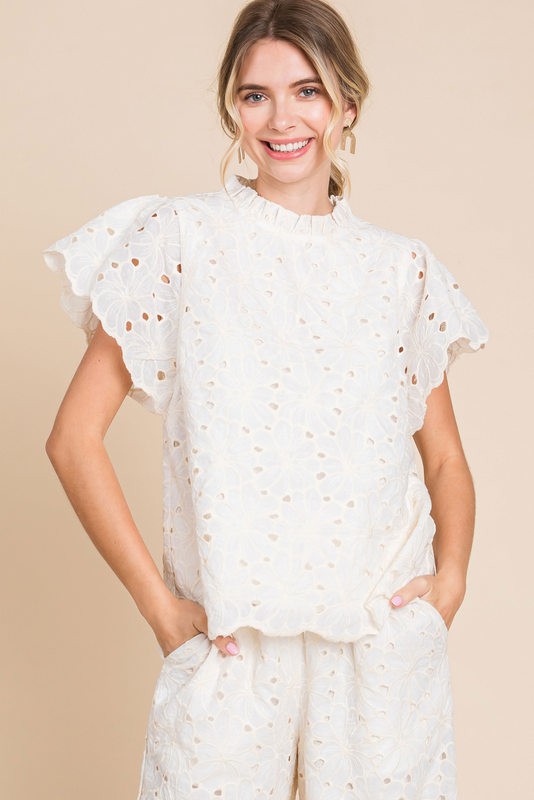 Lace Short Sleeve Top