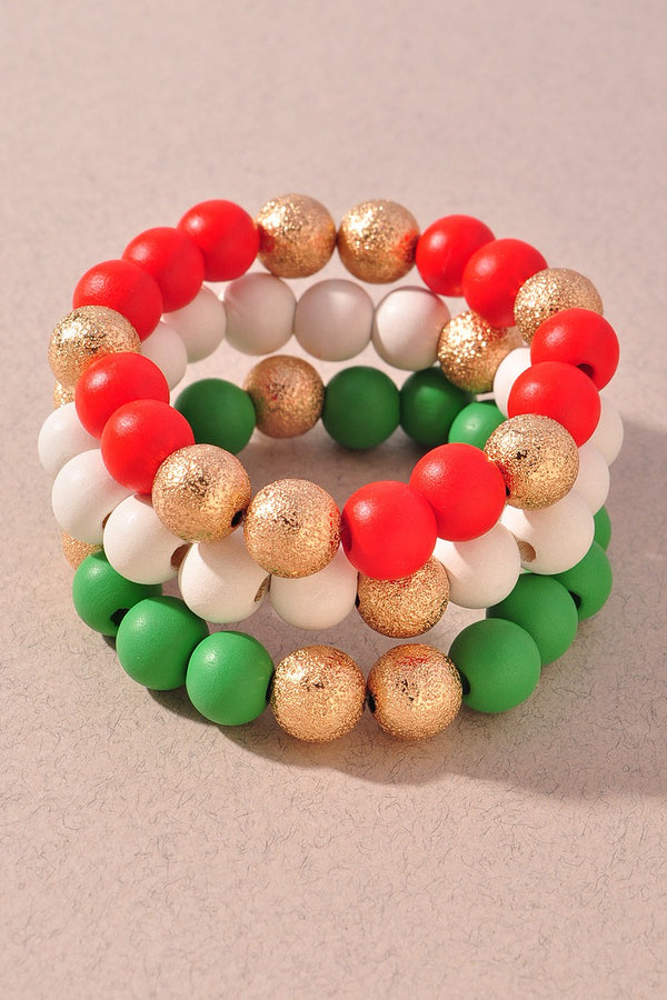 Metal and Wood Beaded Bracelets