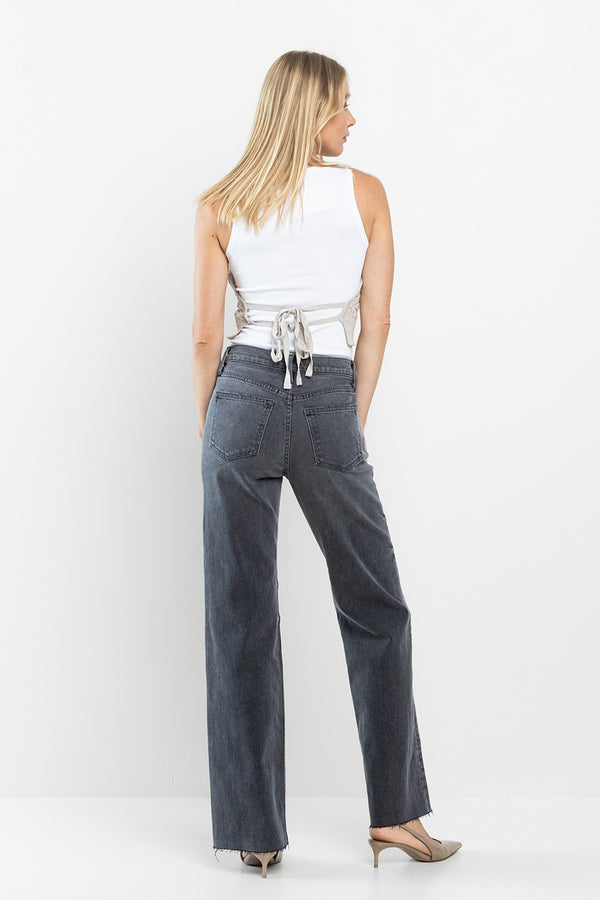 The Jess - Dark Grey Straight Leg Jeans