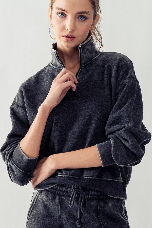 Mineral Wash Quarter Zip