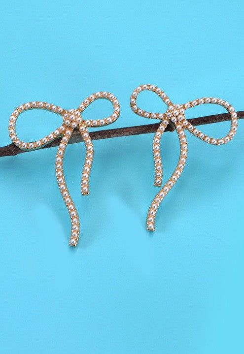 Big Bow Pearl Stud