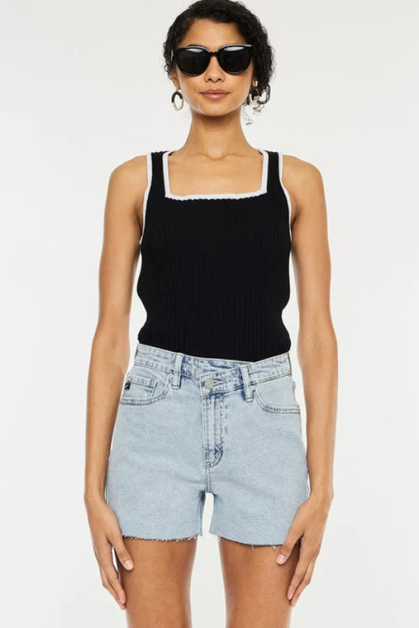 The Peyton Crossover Denim Shorts