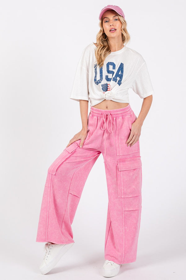 Good Vibes Mineral Washed Cargo Pants